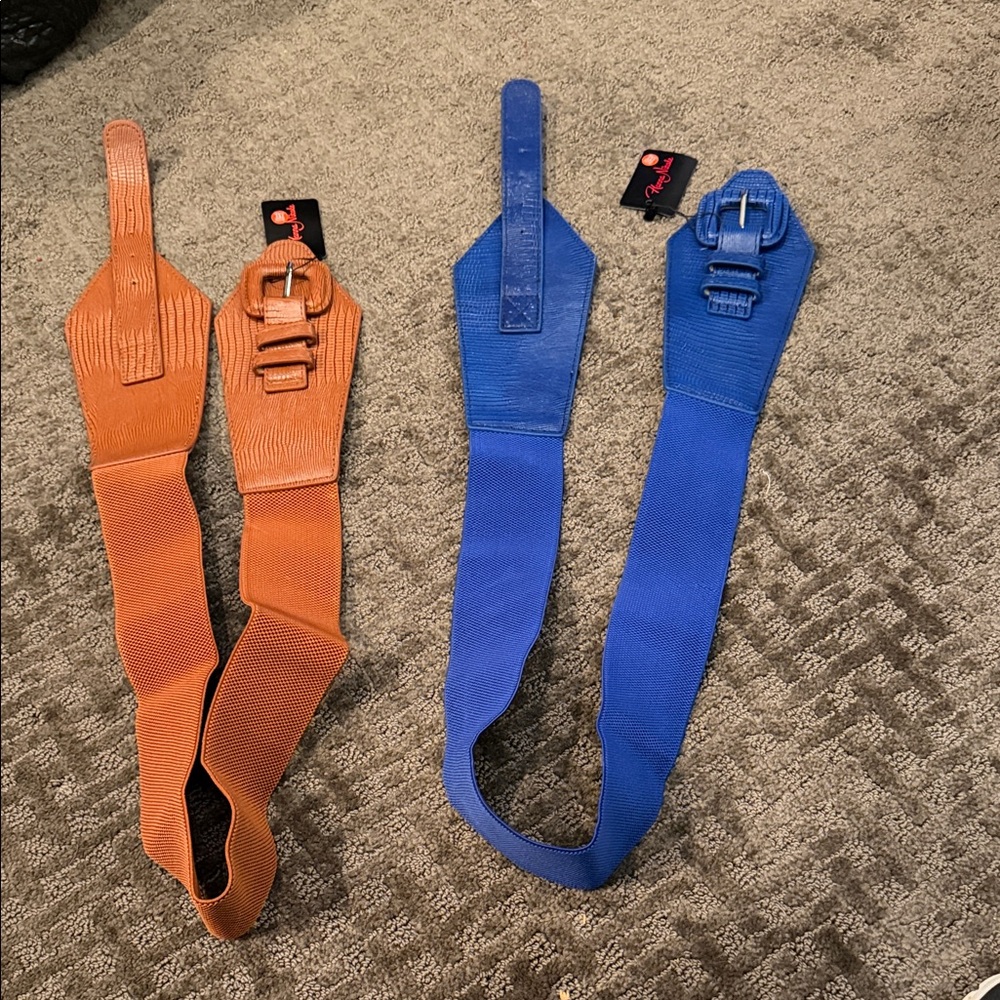 Stylish Orange and Blue Women's Belt Set. 2 belts